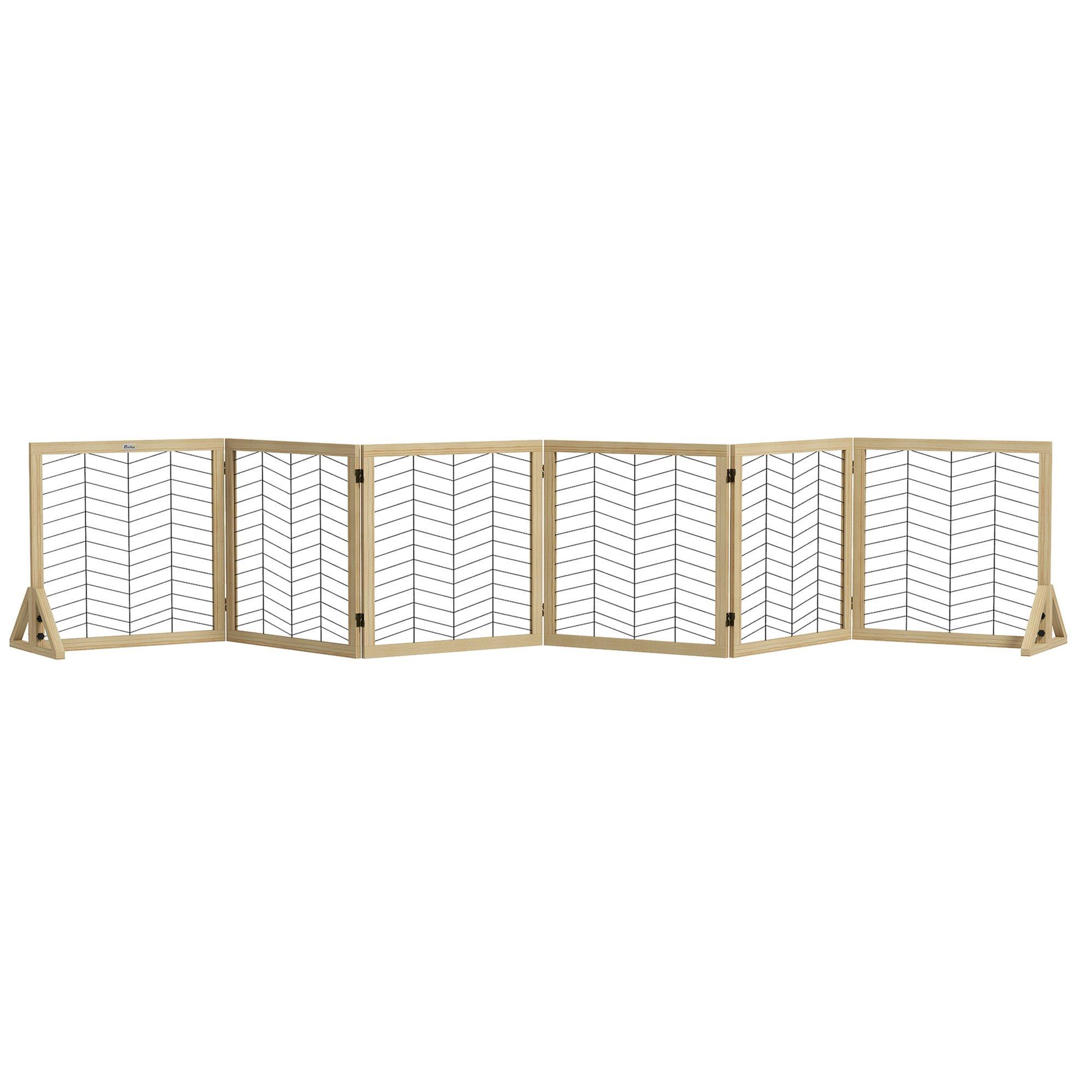 6 Panels Foldable Dog Barrier for House, Doorway, Stairs